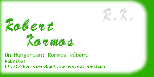 robert kormos business card