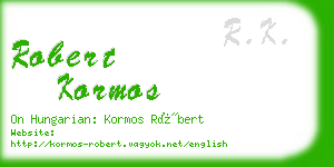 robert kormos business card
